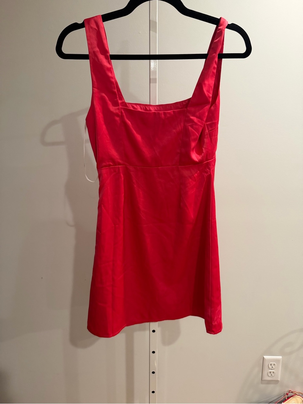 Lulu's Truly the Cutest Hot Pink Satin Square Neck Mini Dress 2/27 - Picture 4 of 4